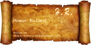 Homor Roland névjegykártya